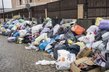 Belediye atık toplama işlemi tarafından grev