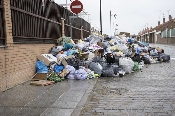 Huelga de recogida de residuos municipales — Foto de Stock