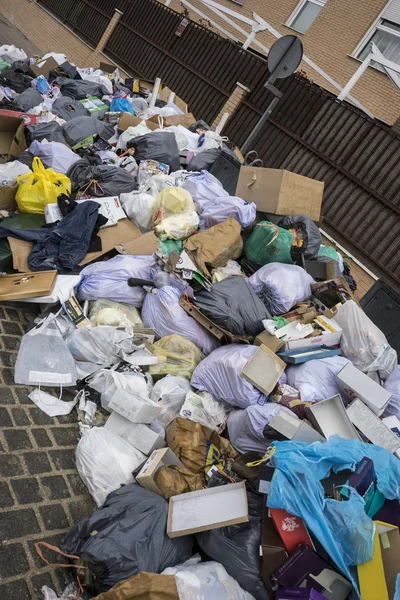 Greve por recolha de resíduos urbanos — Fotografia de Stock