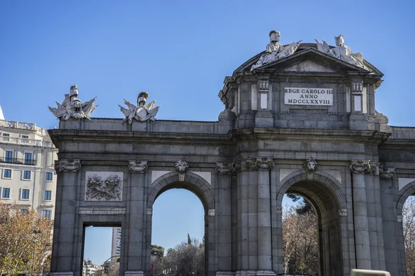 Mythical alcala door in Madrid — Stock Photo, Image