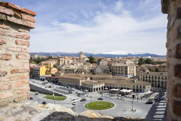 Antenn över spanska staden Segovia — Stockfoto