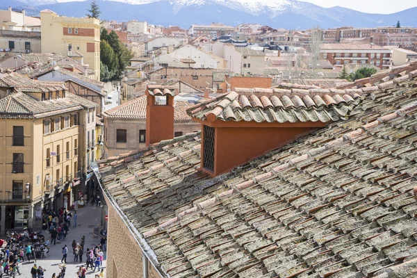 Segovia İspanyol şehir havadan izleme — Stok fotoğraf