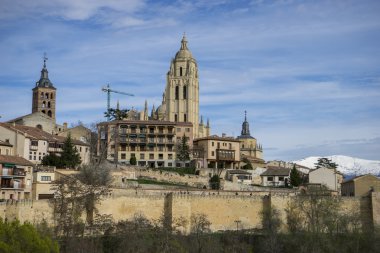 Segovia İspanyol şehir havadan izleme.