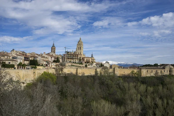 Segovia İspanyol şehir havadan izleme. — Stok fotoğraf