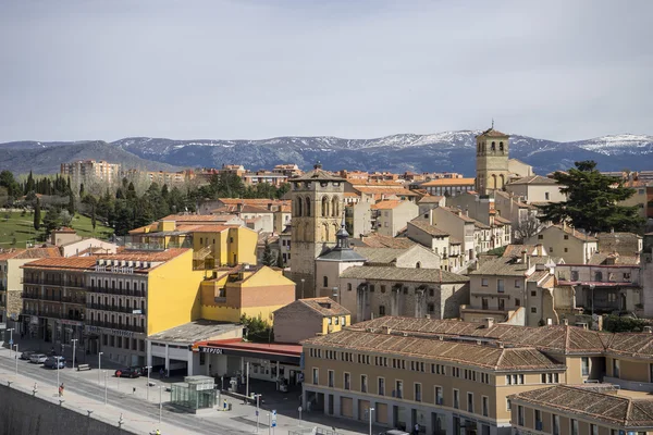 Segovia İspanyol şehir havadan izleme. — Stok fotoğraf