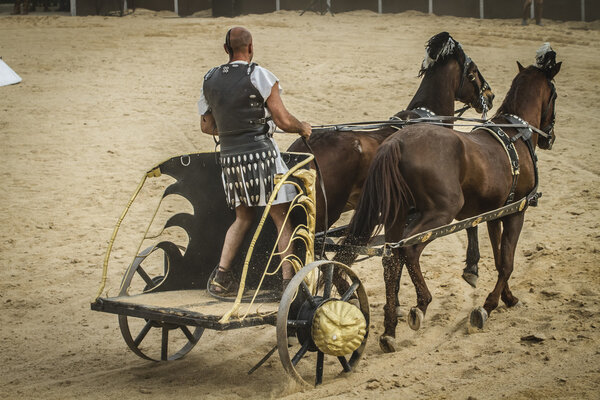 Chariot race in a Roman circus