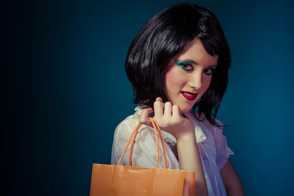 Compras adolescente con una bolsa — Foto de Stock