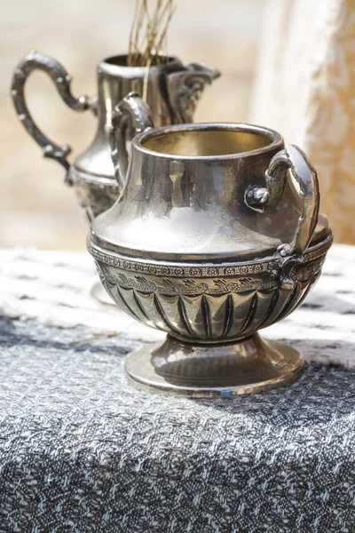 Handmade, metal, decorative pitchers — Stockfoto