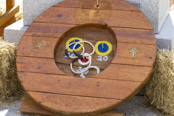 Traditional, spanish game with hoops — Stok fotoğraf