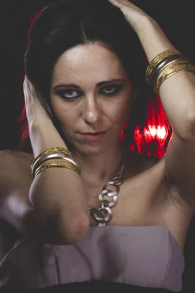 Woman with bracelets — Stock Photo, Image