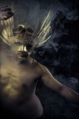Warrior with helmet and sword