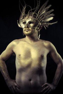 Warrior with helmet and sword