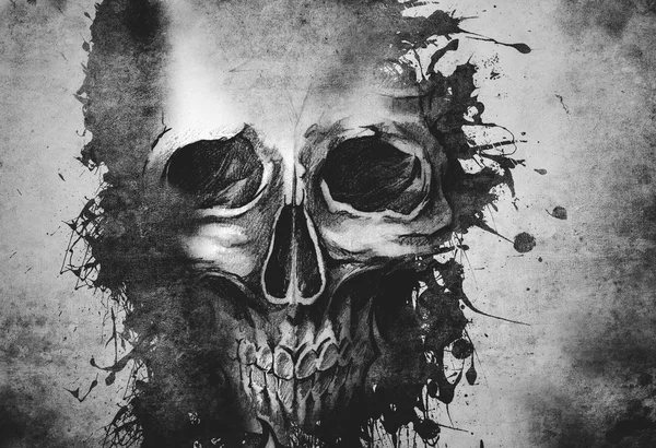 Tattoo evil design with skull — Stock Photo, Image