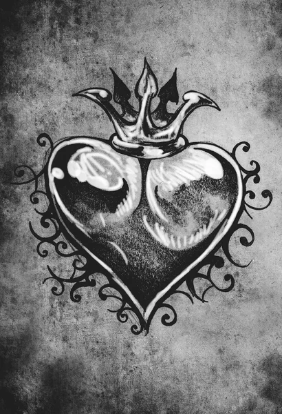 Heart tattoo illustration — Stock Photo, Image