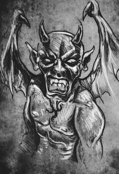 Devil tattoo illustration — Stockfoto