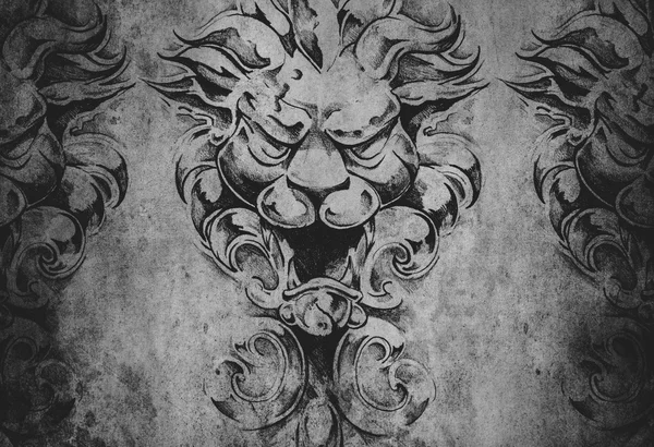 Illustrazione del tatuaggio gargoyle — Foto Stock