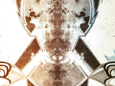 geometrik şekiller duvara boyalı