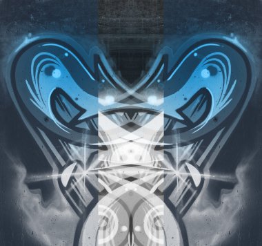 geometrik şekiller duvara boyalı