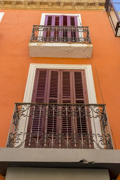 Balconies on street of the city Toledo — Stock Photo, Image