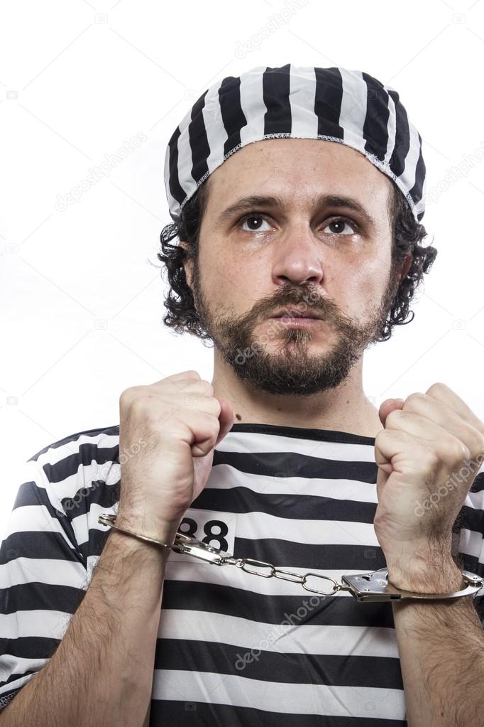 man prisoner in prison garb