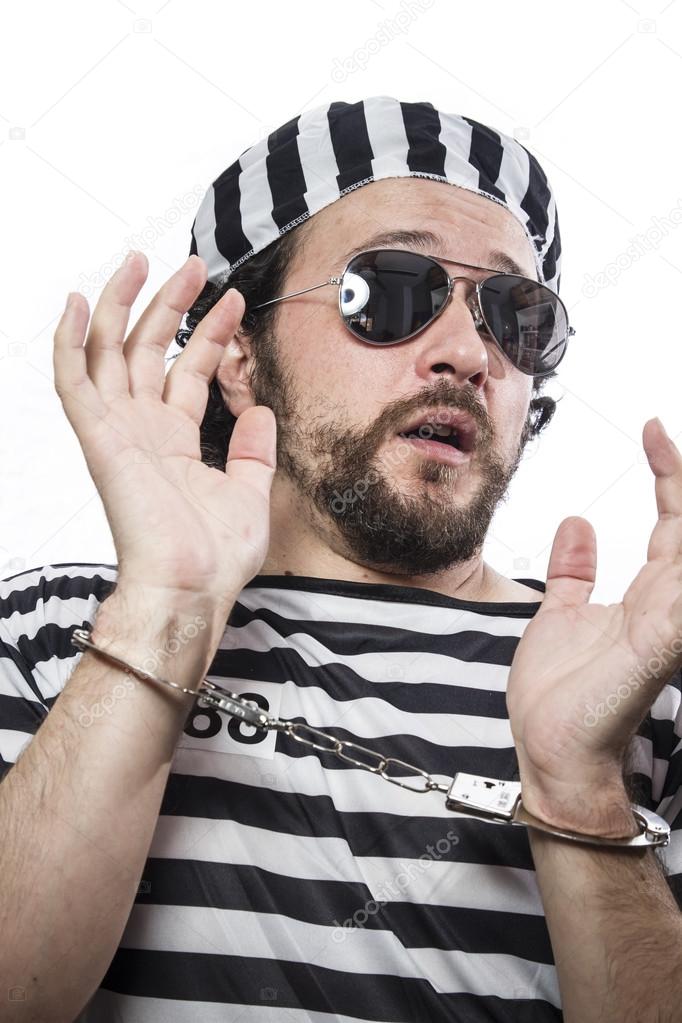 man prisoner in prison garb