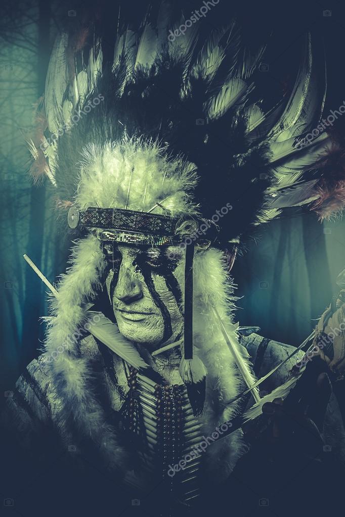 Da NeeNa C061 Iron Hero Men Male Warrior Alien Indian Headdress Costume Set 