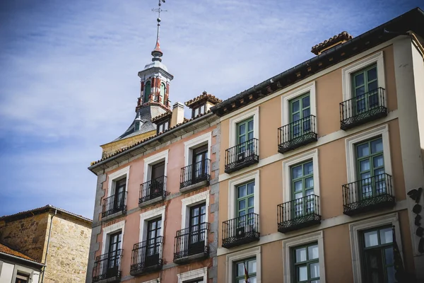 Traditional architecture with balconies and old windows — Stock Photo, Image