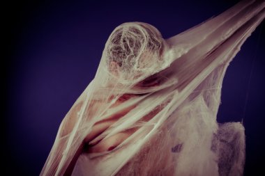 Adamımız dev örümcek ağı içinde sıkıştı