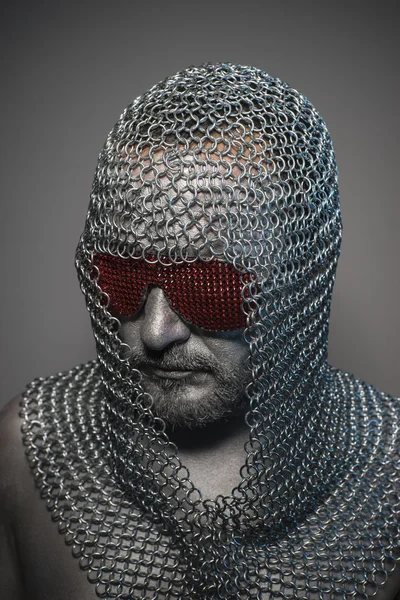 Man in chain mail — Stock Photo, Image