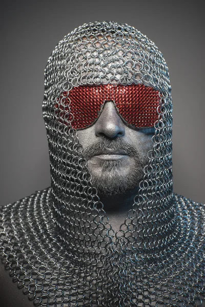 Man in chain mail — Stock Photo, Image