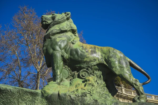 Escultura clássica de bronze de leão — Fotografia de Stock