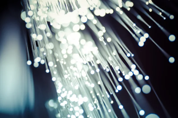Connexion fibre optique, concept de télécommunications . — Photo