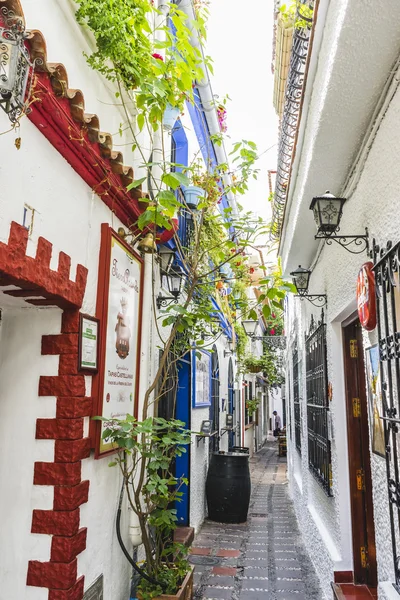 Strade tradizionali andaluse con fiori — Foto Stock