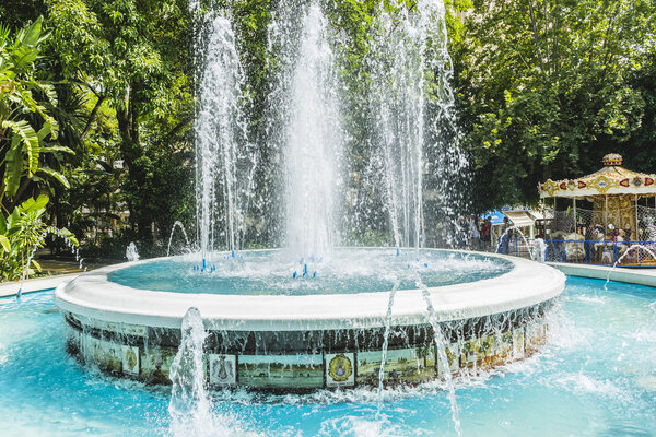 Sources with large water jets in summer