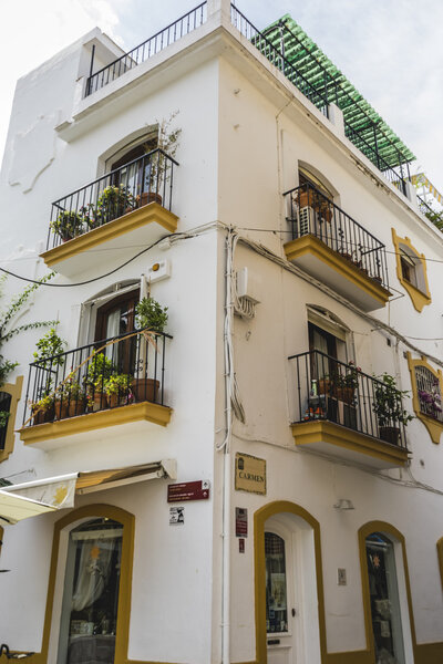 Architecture and streets of white buildings