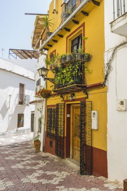 Traditional Andalusian streets with flowers clipart