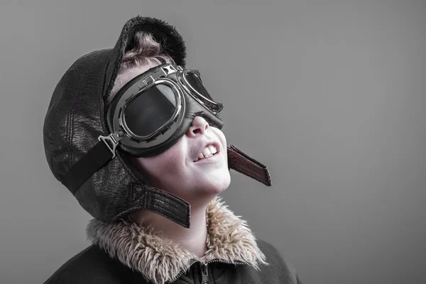 Future  pilot wearing  hat — Stock Photo, Image