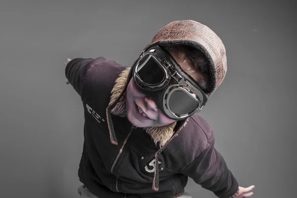 Future  pilot wearing  hat — Stock Photo, Image