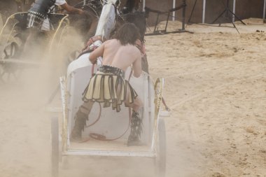 Gladyatör mücadele Roma savaş arabası