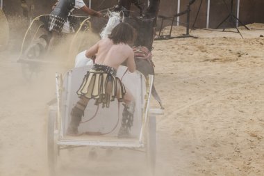 Gladyatör mücadele Roma savaş arabası