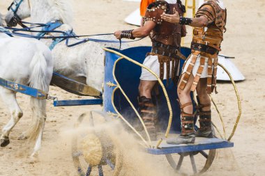 Gladyatör mücadele Roma savaş arabası