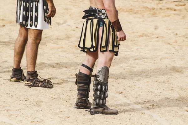 Rabbia, gladiatore che combatte nell'arena del circo romano — Foto Stock