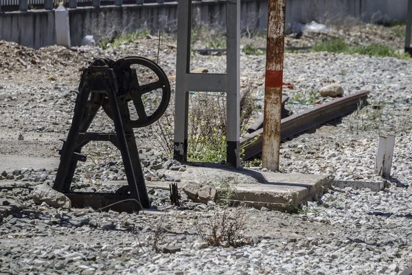 Eski yük treni, metal Makina detayları — Stok fotoğraf