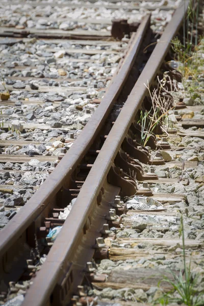 Detalhe dos caminhos de ferro em Espanha — Fotografia de Stock