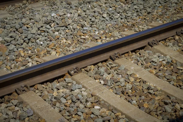 鉄道のレール、スペインの鉄道の詳細 — ストック写真