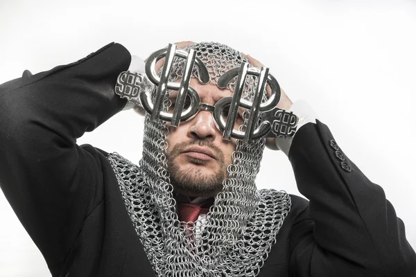 Hombre de negocios en gafas de plata — Foto de Stock