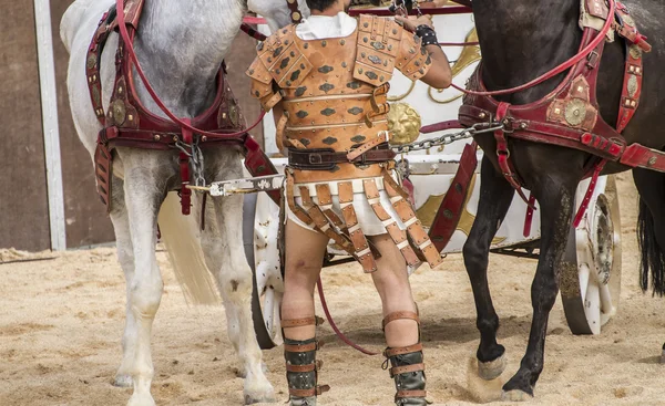 Gladiátor na římské vozy — Stock fotografie