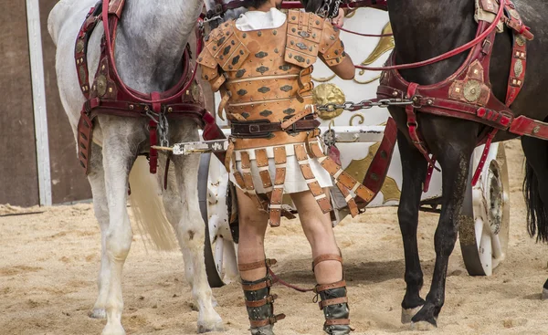 Gladiator on Roman chariots — Stock Photo, Image