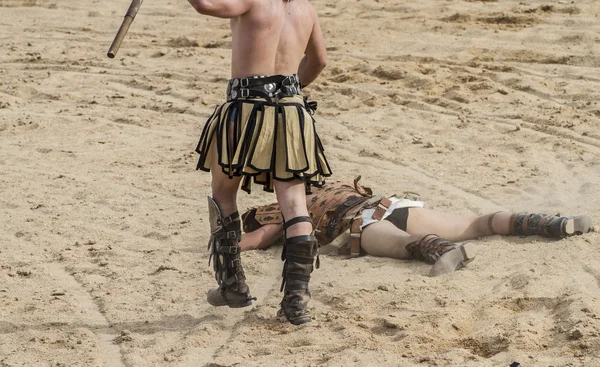 Gladiators bojovat v aréně — Stock fotografie