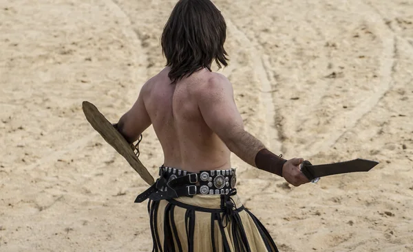 Gladiator on  the arena of the Roman circus — Stock Photo, Image